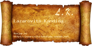 Lazarovits Kandida névjegykártya